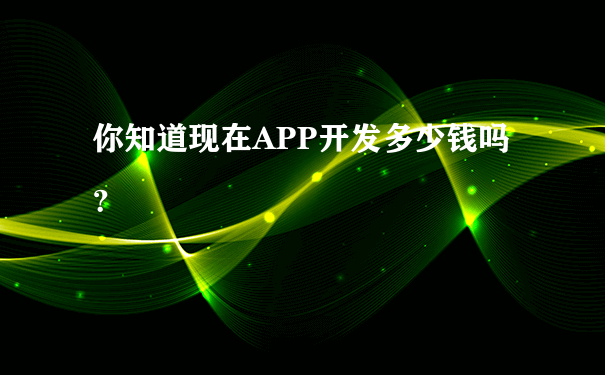 開發一個app多少錢